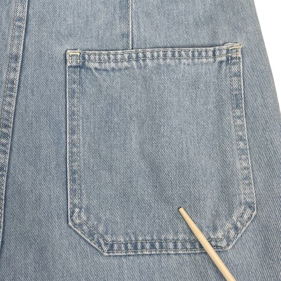 Free People We The Free Boho Light Denim Coverall Jumpsuit Defined Waist Women S - Picture 13 of 16